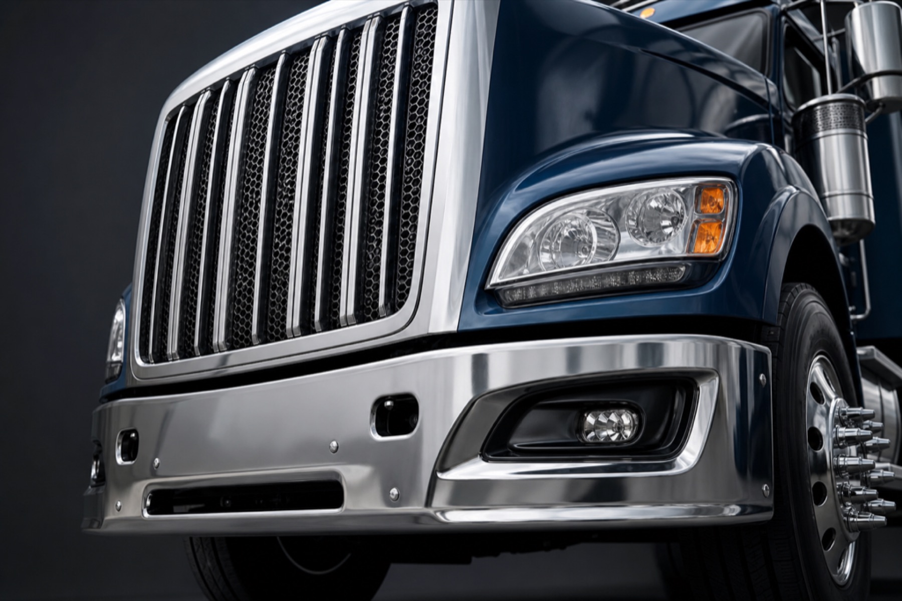 Front of a Class 8 semi-truck